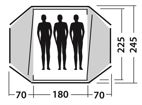 Šator za tri osobe Easy Camp Equinox 300 Blue 120233 - pogled 5