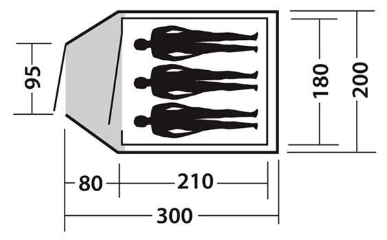 Šator za tri osobe Easy Camp Quasar 300 Blue 120240 - pogled 5
