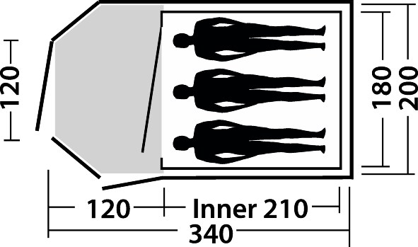 Šator za tri osobe Easy Camp Corona 300 Orange 120226 - pogled 5