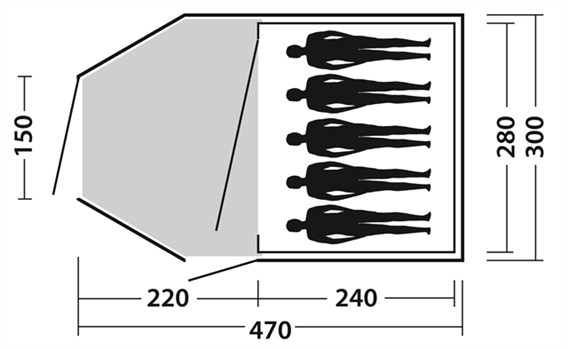 Šator za pet osoba Easy Camp Eclipse 500 Orange 120187 - pogled 5