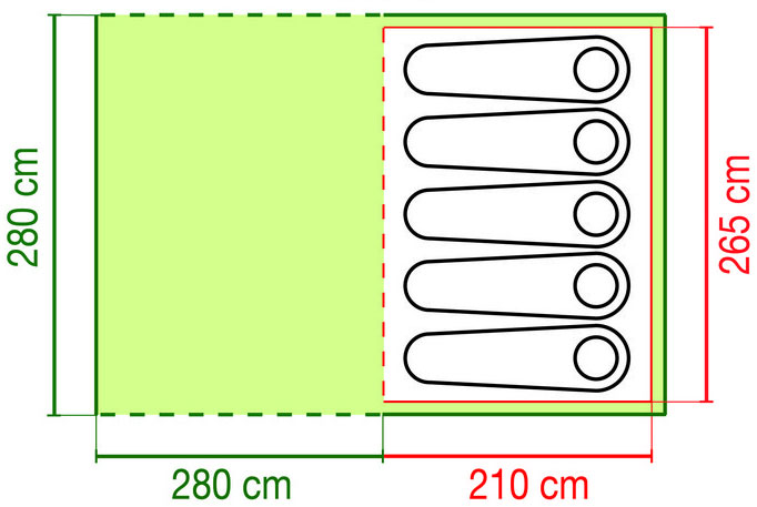Šator za pet osoba Coleman Waterfall™ 5 204391 - pogled 5