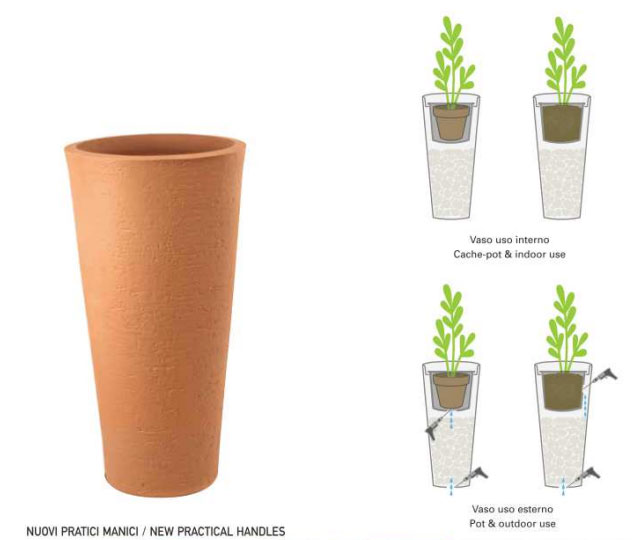 DiMartino Visoka Saksija Od Smole Tirso Plus 40 White - pogled 5