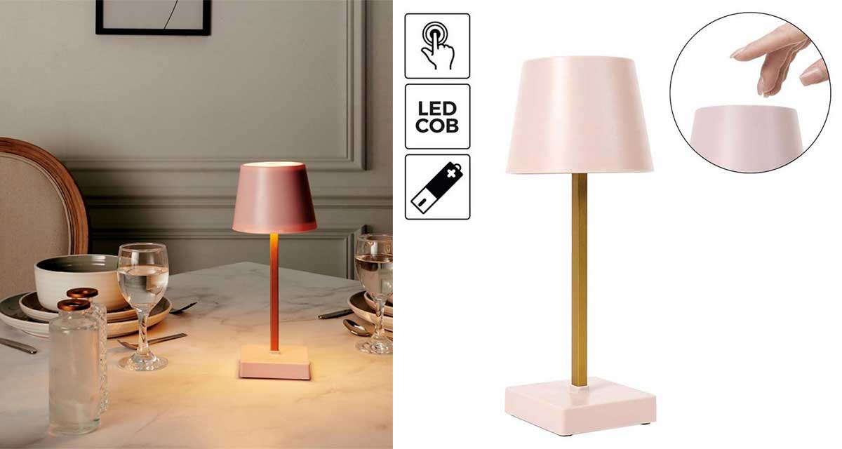 Stona lampa Touch roze - pogled 5