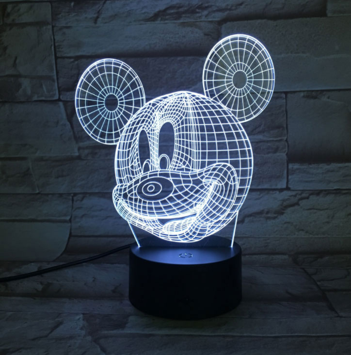 3D Noćna LED Lampa Mickey - pogled 5