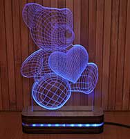 Noćna LED Lampa 3D Teddy bear - pogled 5