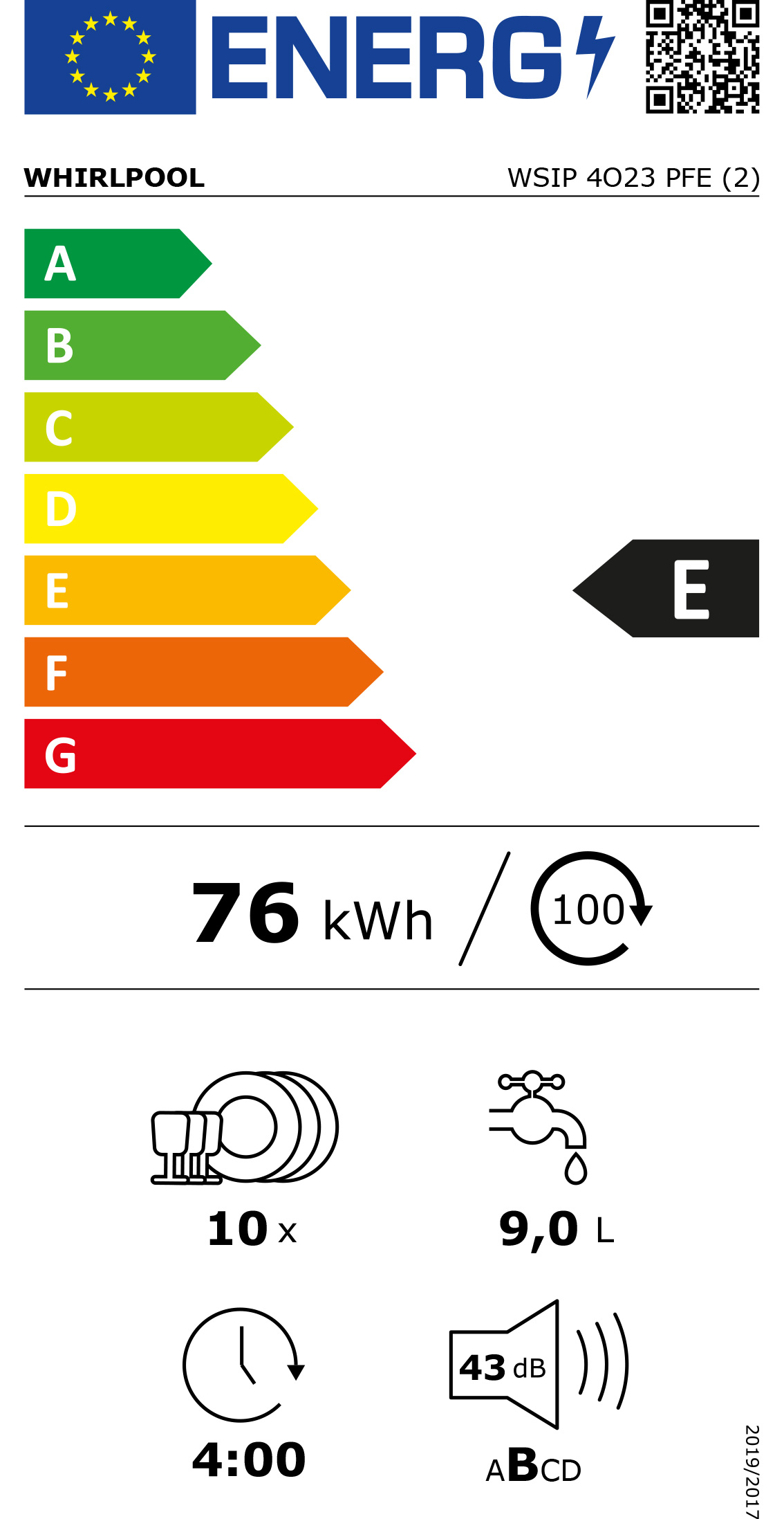 Ugradna mašina za pranje sudova Slim 45cm Whirlpool WSIP 4O23 PFE - pogled 5