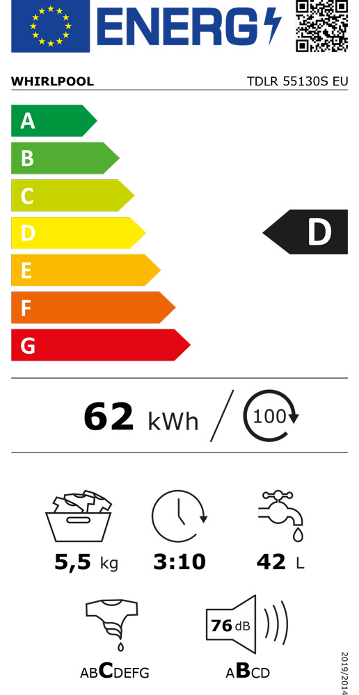 WHIRLPOOL TDLR 55130S EU Mašina za pranje veša sa gornjim punjenjem 5.5kg - pogled 5