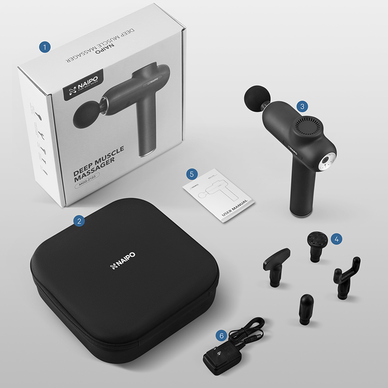 Bežični ručni masažer za perkusionu masažu Naipo Fascial Gun MGG-2103 - pogled 5