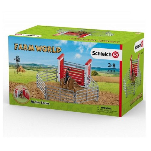 Schleich Figurice Domaće životinje - Rodeo - Kauboj na leđima bika u areni 41419 - pogled 5