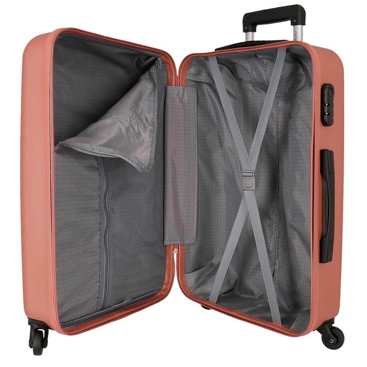 Komplet ABS kofera 75/65/55cm Roll Road Flex powder pink 58494 - pogled 5