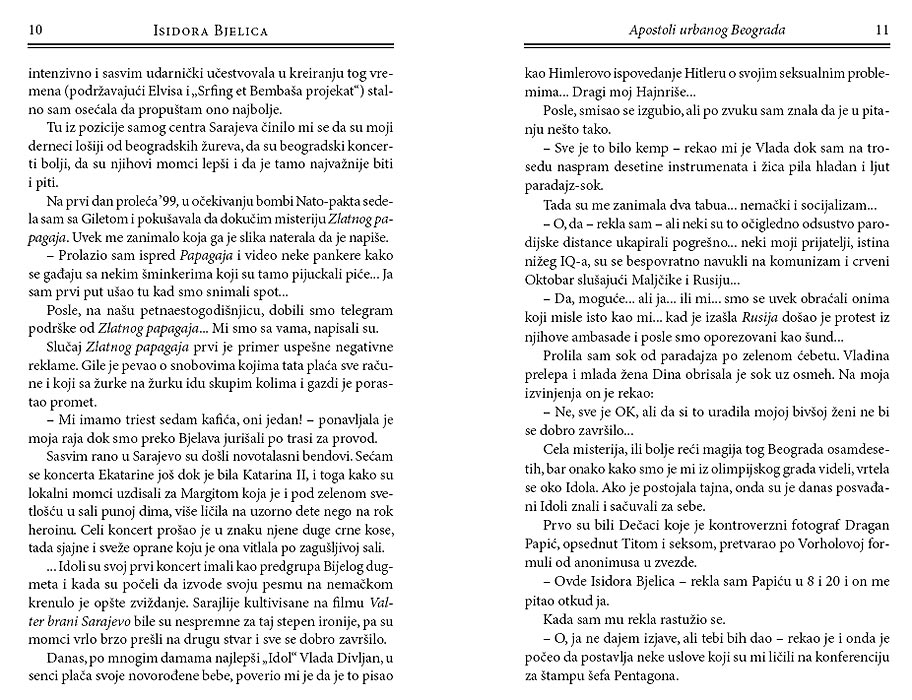 Apostoli Urbanog Beograda, Isidora Bjelica - pogled 5