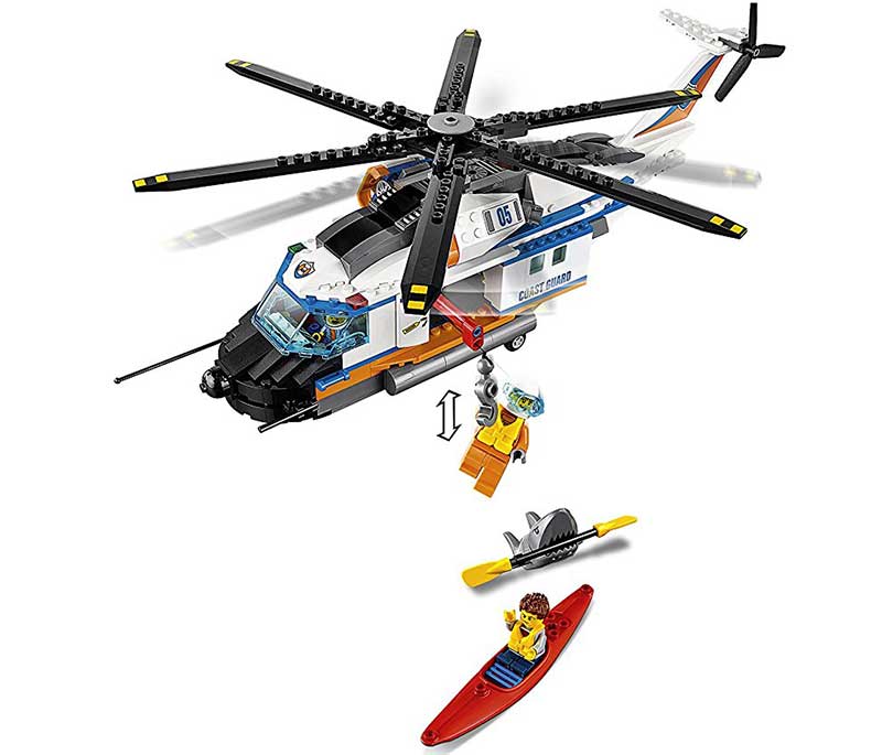 LEGO® City kocke Heavy-duty Rescue Helicopter - Obalska straža: Spasilački helikopter  415 delova 60166 - pogled 5