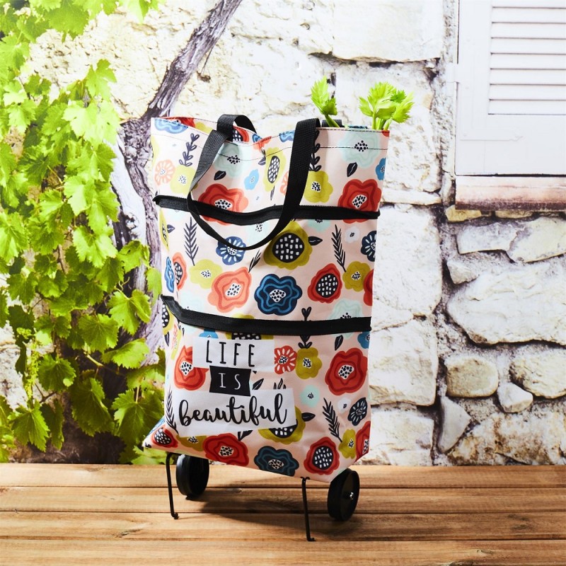 Torba ceger sa točkićima Life Is Beautiful - pogled 5