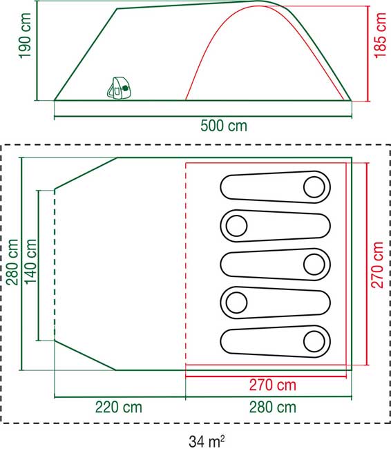 Coleman Šator za pet osoba Cortes 5 Plus 2000020988 - pogled 5