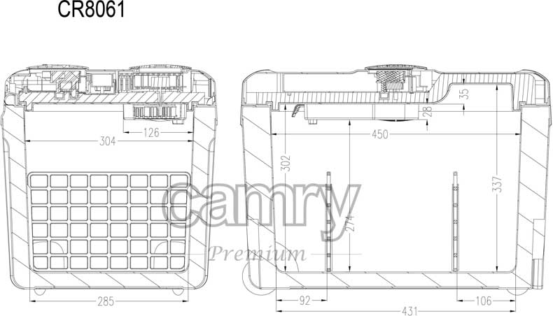 Portabl frižider Camry CR8061 45L sa napajanjem za auto 12V - pogled 5