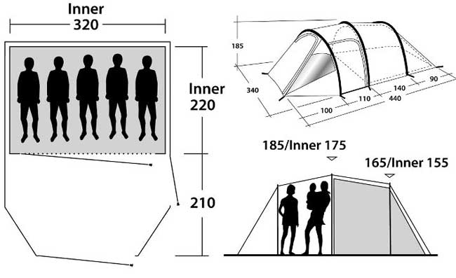 Outwell šator za pet osoba Earth 5 110413 - pogled 5
