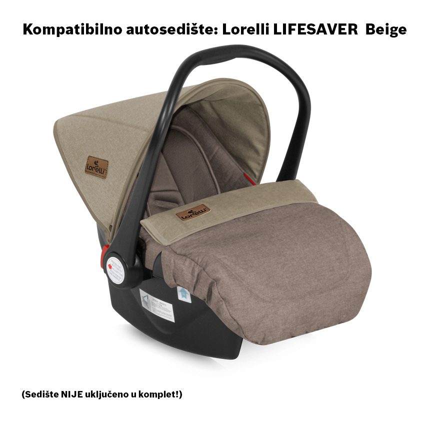 LORELLI Kolica za bebe AURORA set Beige and Blue Maps - pogled 5