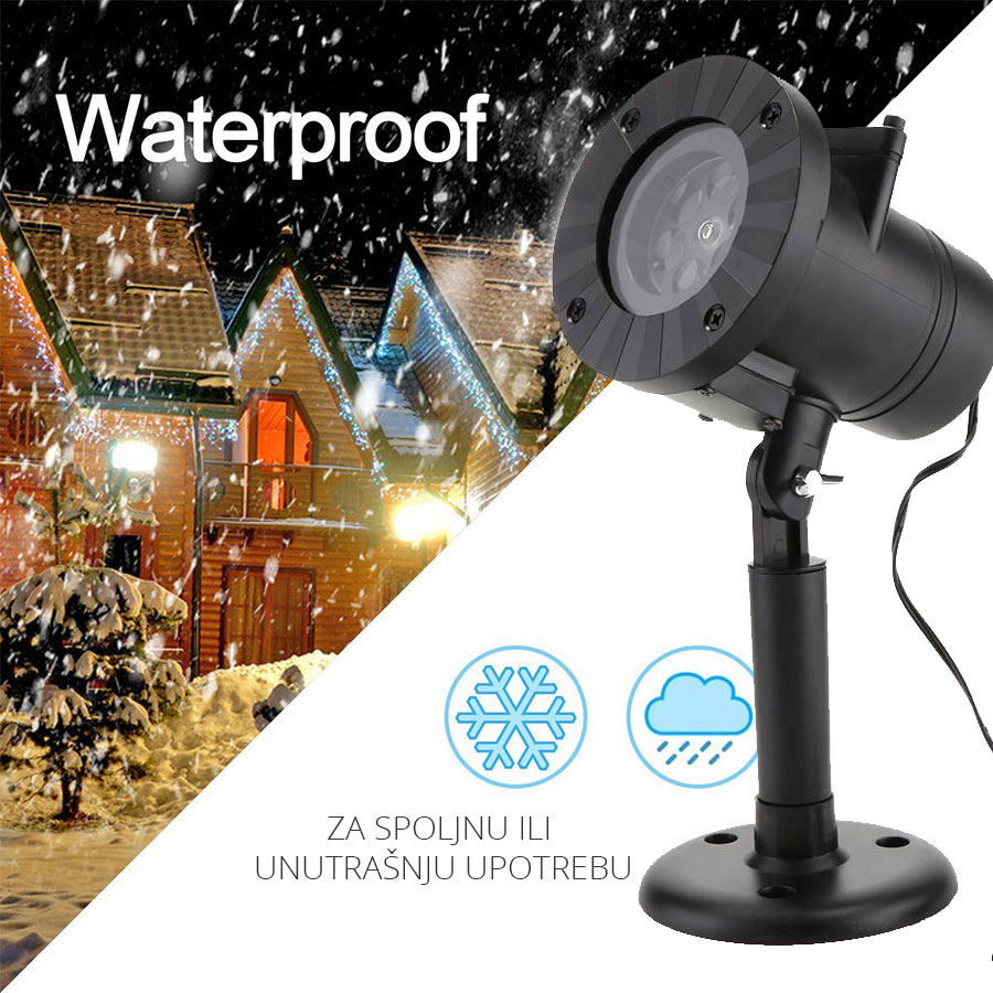 Novogodišnji LED Projektor Sa 12 Motiva - 4 Boje - pogled 5