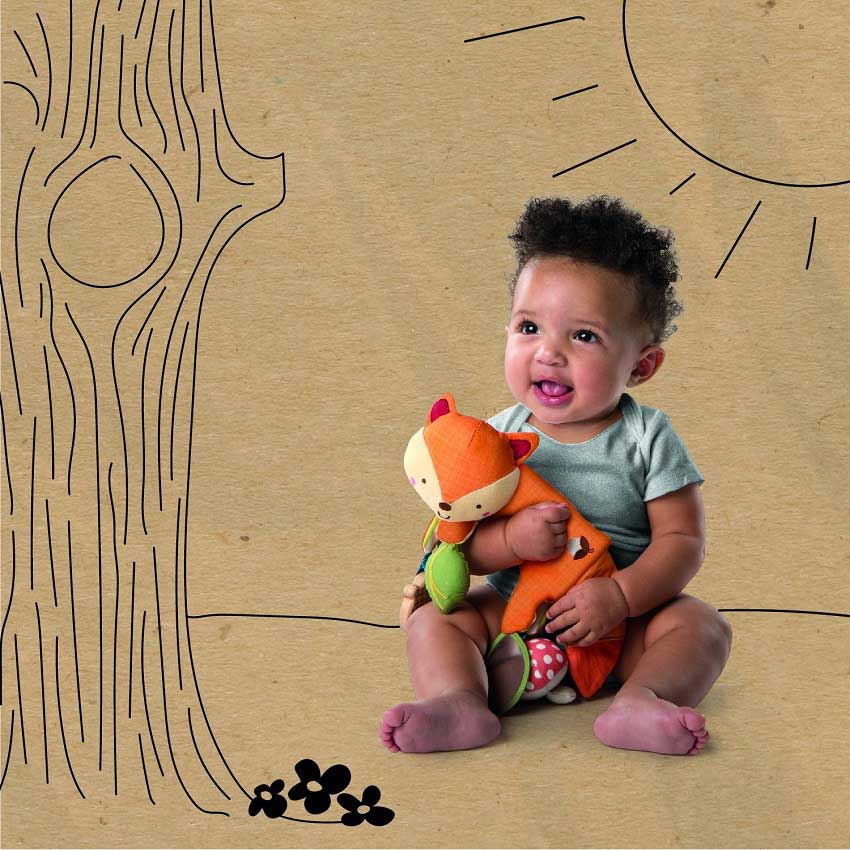 KIDS II BrightStarts 2 u 1 igračka LIJA 2-in-1 Foxy Forest Toy Bar - pogled 5