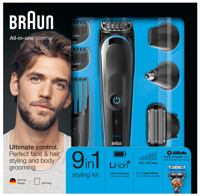 Braun Brijač i univerzalni trimer 9u1 MGK5080 Blk/Blu + RZR WBOX - pogled 5