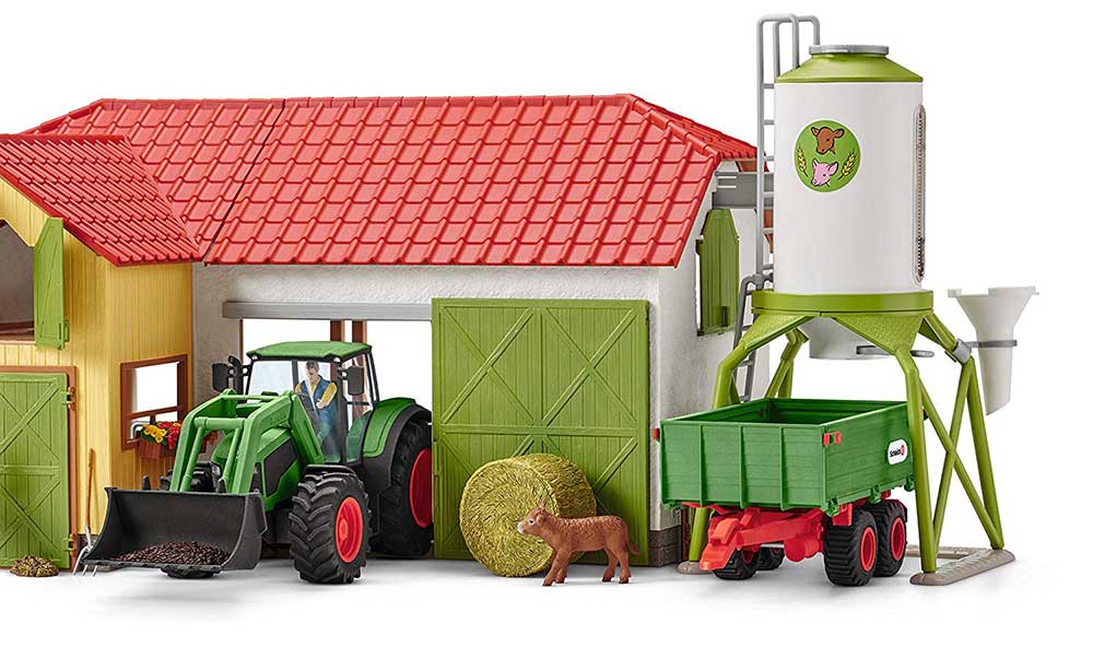 Schleich Figure Domaće životinje - Traktor s prikolicom farmer i tele 42379 - pogled 5