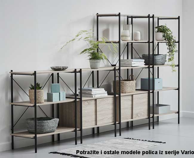 Visoka polica za knjige sa kliznim vratima Vario - pogled 5