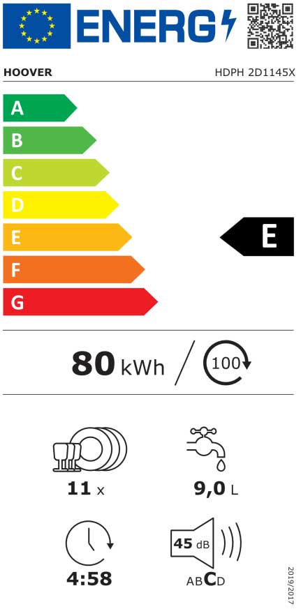 Mašina za sudove za 11 kompleta HOOVER HDPH 2D1145X - pogled 5