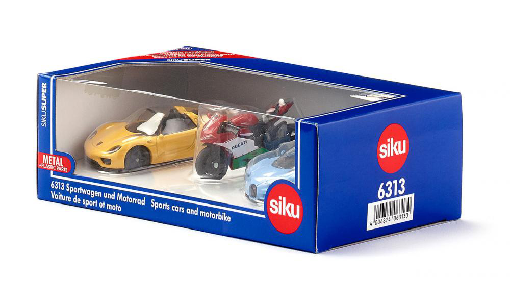 SIKU Set Autića - 2 sportska automobila i motor 6313 - pogled 5