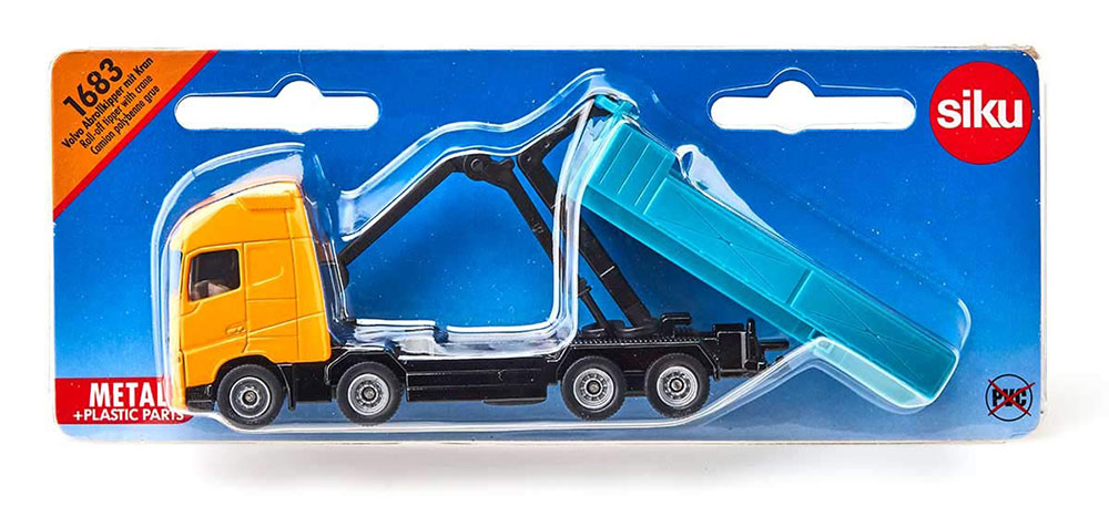 SIKU Kamion damper sa kranom - Volvo Roll-off tipper with crane 1683 - pogled 5