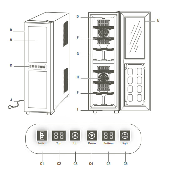 Krups rashladna vitrina za vino JC400830 - pogled 5