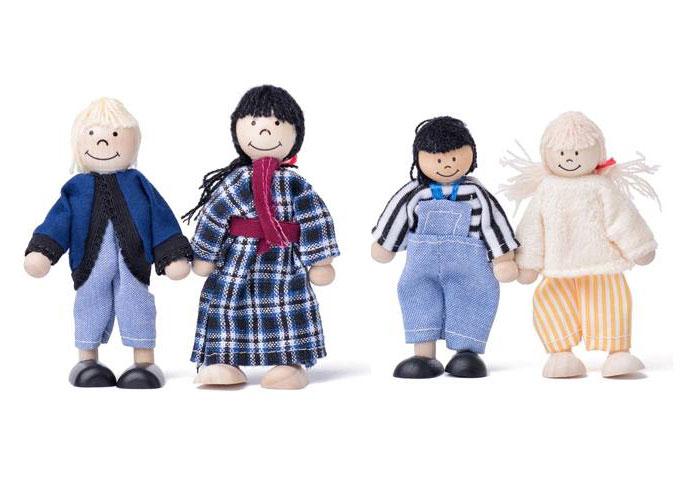 Drvena kućica na sprat, sa lutkama i nameštajem Woodyland - pogled 5