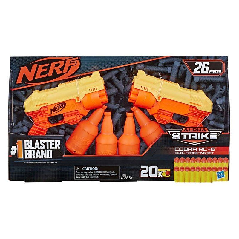 NERF Oružje sa municijom Pištolj Alpha Strike COBRA RC 6 DUAL Blaster Set 26 delova E7565 - pogled 5