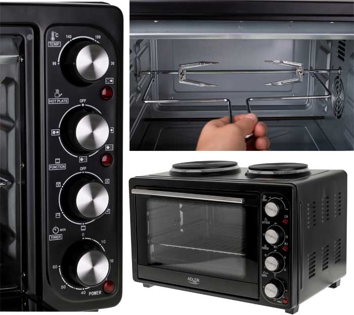 Mini šporet sa pećnicom Adler AD6020 - pogled 5