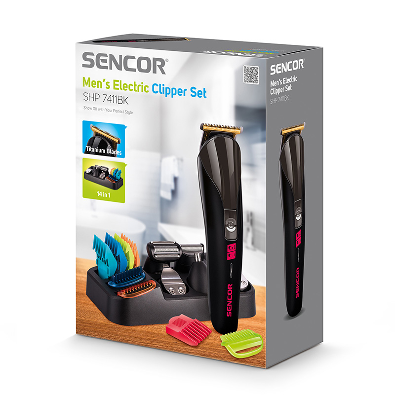 SENCOR Aparat za šišanje Trimer 12 nastavaka SHP 7411BK - pogled 5
