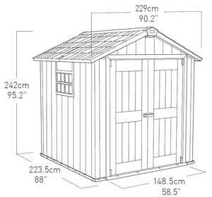 Pomoćna baštenska montažna kućica - Šupa Curver Oakland 757 - pogled 5