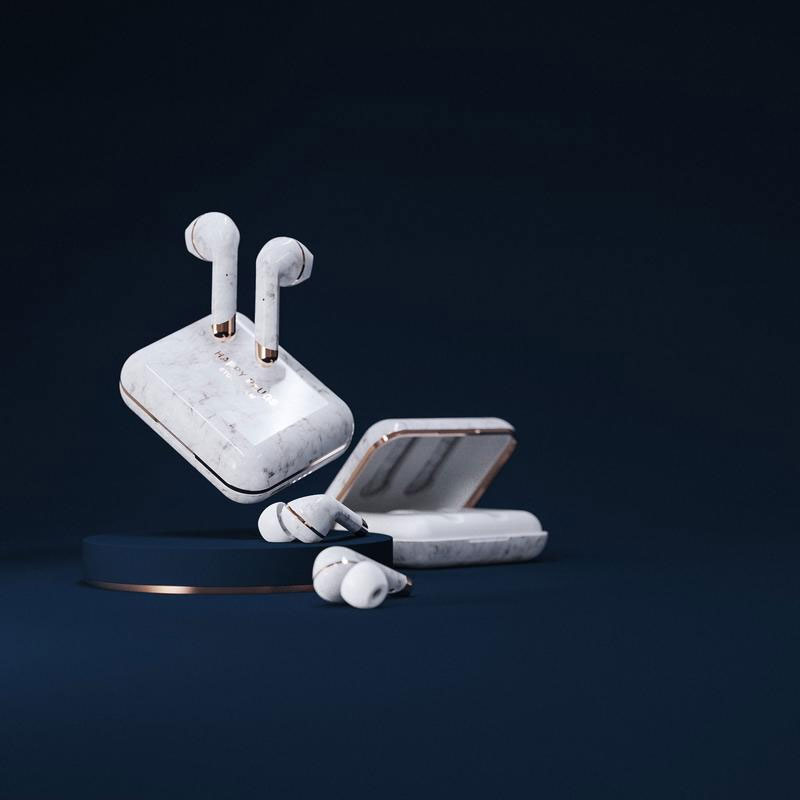 AIR 1 PLUS EARBUD WHITE MARBLE Happy Plugs Stockholm Bežične Slušalice - pogled 5