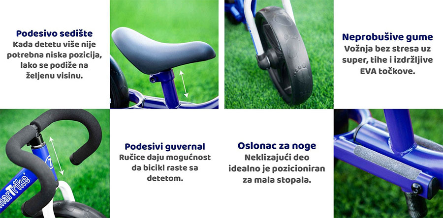 SMART TRIKE Dečija bicikla Balans bicikla Balance Bike Folding - plavi 1030800 - pogled 5
