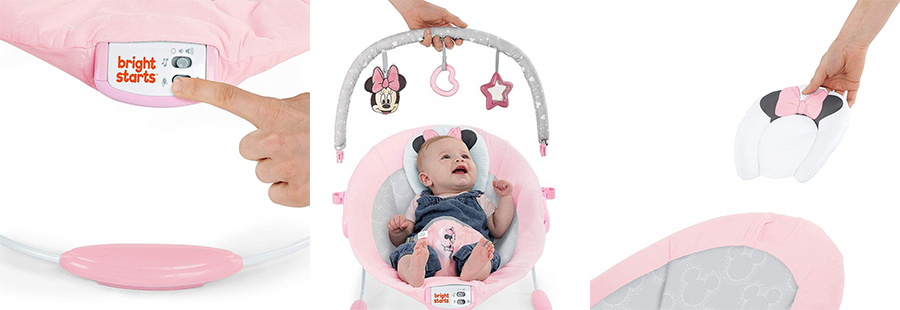KIDS II Ingenuity Ležaljka Minnie Mouse Rosy Skies SKU12206 - pogled 5