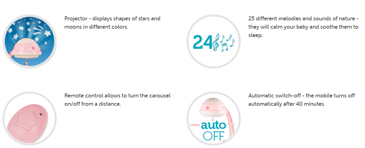 CANPOL Muzička vrteška za krevetac sa projektorom 75/100 Plava - pogled 5