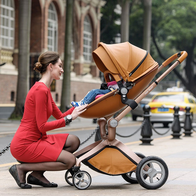 HOT MOM Kolica za bebe F22 2 u 1 F22BROWN - pogled 5