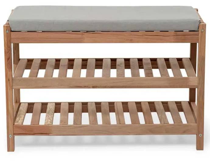 Cipelarnik sa klupom bienWood BIE7005 Sivi jastuk - pogled 5