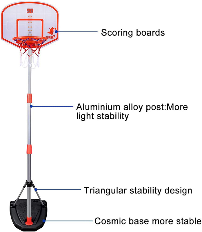 Podesivi koš za basket za decu sa rezultatom Sa loptom Košarka 891027 - pogled 5
