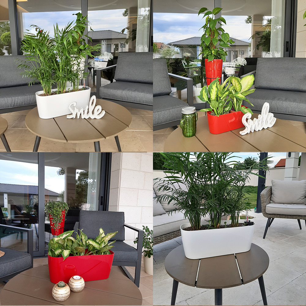 Žardinjera sa sistemom za samozalivanje Pearl 40cm crvena - pogled 5