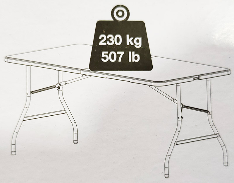 Veliki sklopivi baštenski sto 182cm sa metalnom konstrukcijom - pogled 5