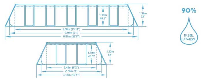 Bestway 5611Z Montažni Bazen Za Dvorište Power Steel 640 x 274 x 132 cm - pogled 5