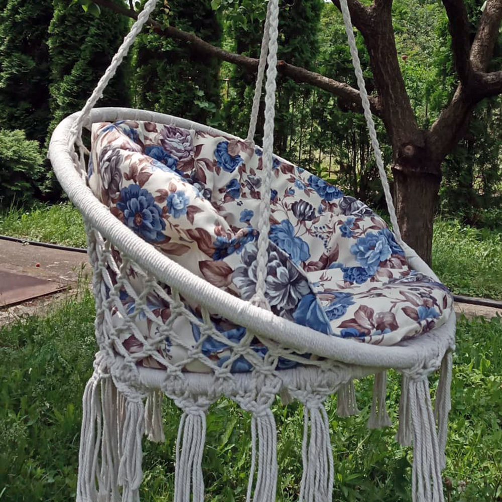 Jastuk za makrame ljuljašku - Bleu de France - pogled 5