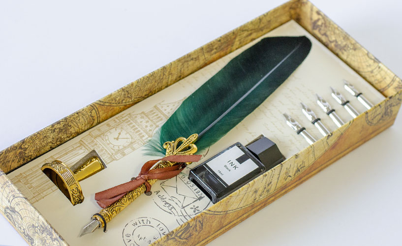 Set za kaligrafiju i pisanje Tamno Zeleno Pero - pogled 5
