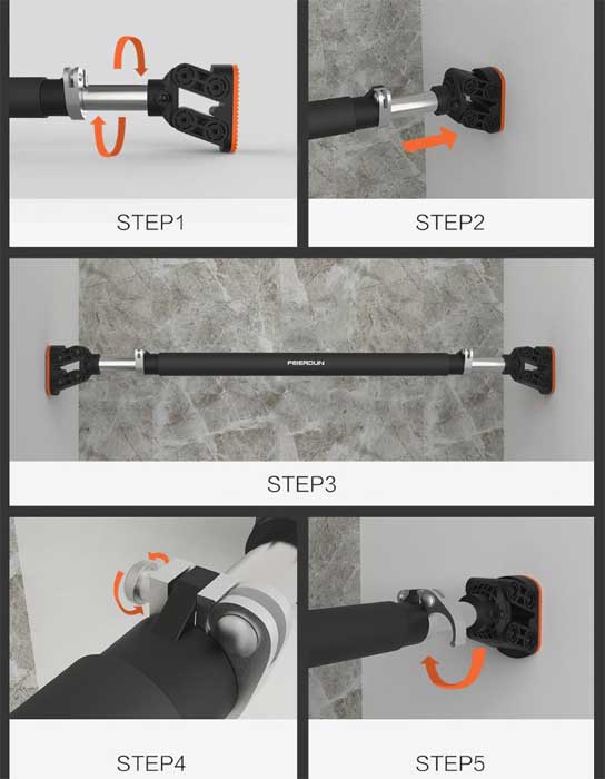 FED Sobno vratilo Šipka za zgibove 92-124cm FED-XM0104 - pogled 5