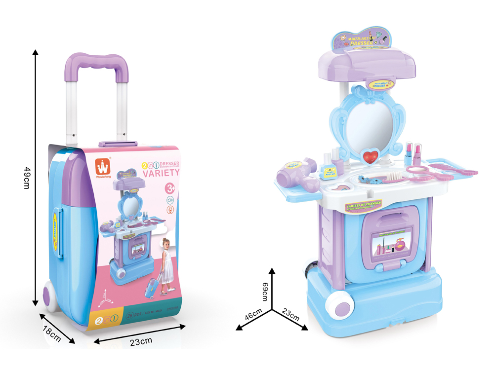 Dečiji set za igru 2u1 Kofer i toaletni sto za ulepšavanje - pogled 5