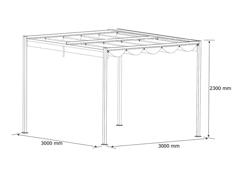 Dimenzije pergole Arigo 3x3m
